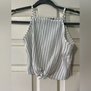 White and Black Striped Tank